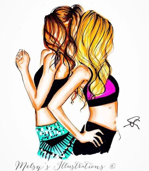 Подруги рисунок