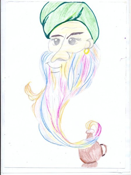 Рисунок к сказке старик Хоттабыч лёгкий