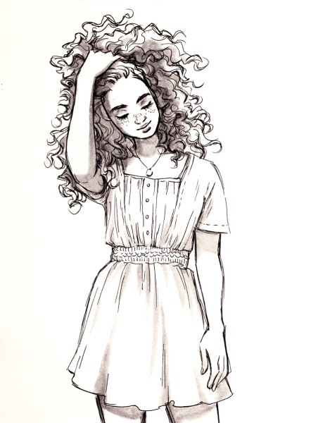Рисунок девочки карандашом
