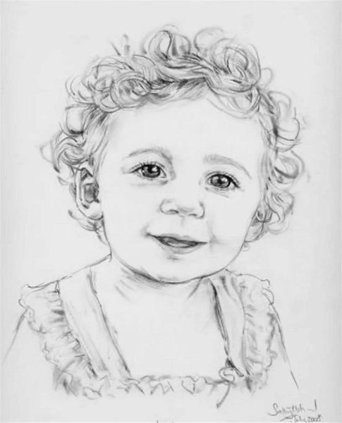 Детский портрет карандашом