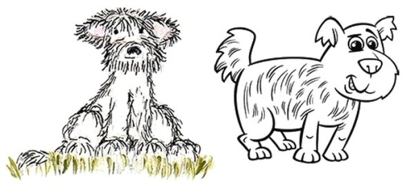 Рисунок дворняги для срисовки