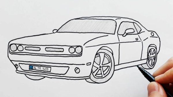 Рисунок машины несложный