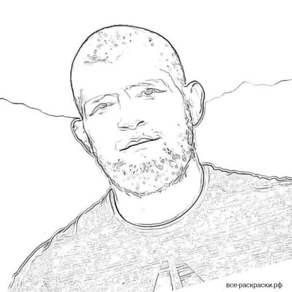 Портрет Хабиба Нурмагомедова карандашом