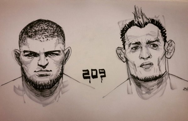 Хабиб Нурмагомедов рисунок карандашом