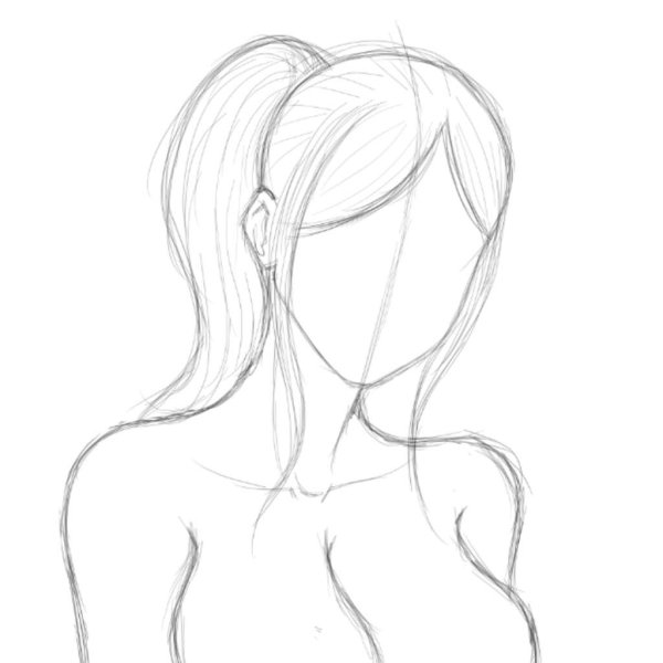 Плечи девушки карандашом