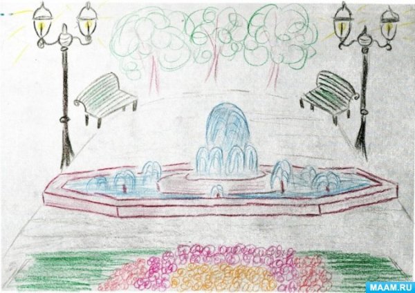 Фонтан детский рисунок