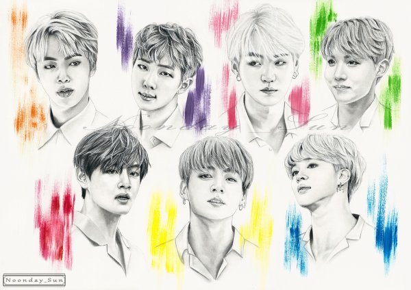 Группа БТС рисунки