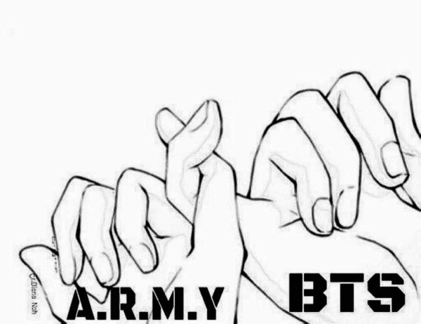 Надпись БТС карандашом