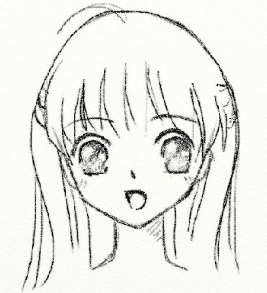 Аниме лицо карандашом