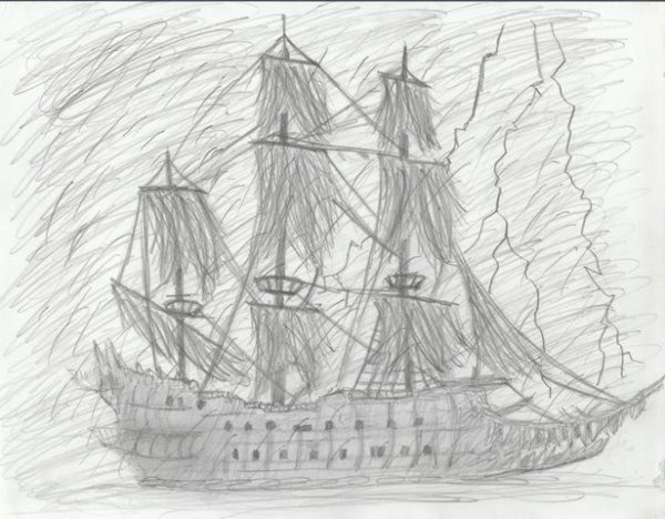 Летучий голландец корабль рисунок