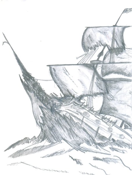 Корабль рисунок карандашом