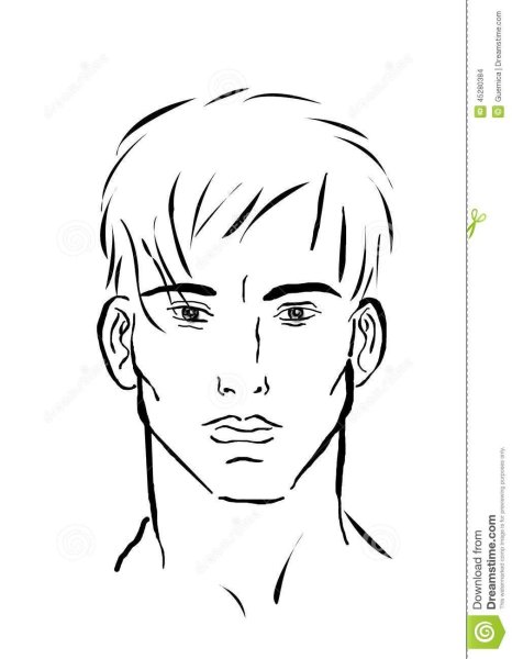 Макет лица для рисования мужчина