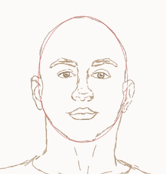 Лицо нарисованное мужчины лысого