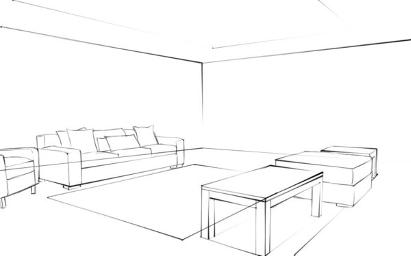 Угловая перспектива комнаты