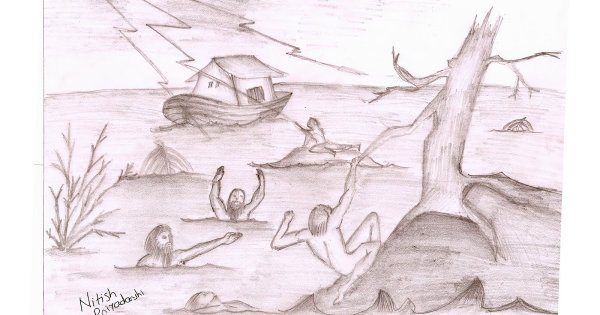 Рисунок на тему наводнение