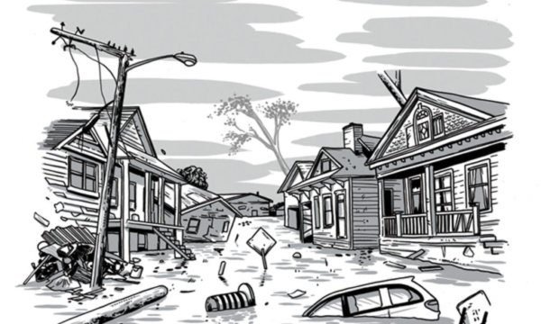 Рисунок наводнение для детей