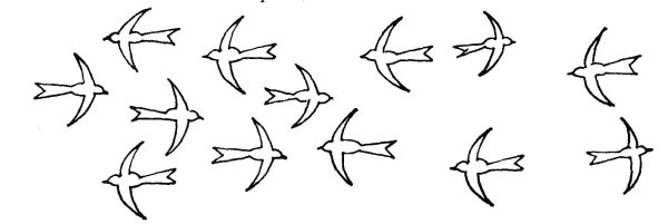 Птицы улетают карандашом