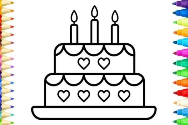 Рисунок торта для срисовки