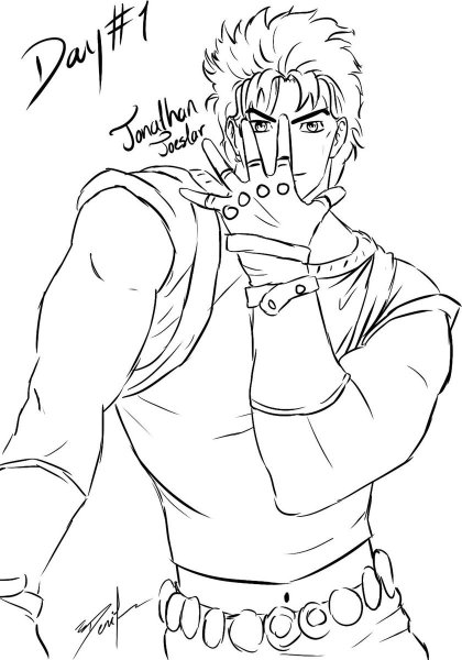 Джозеф Джостар черно белый