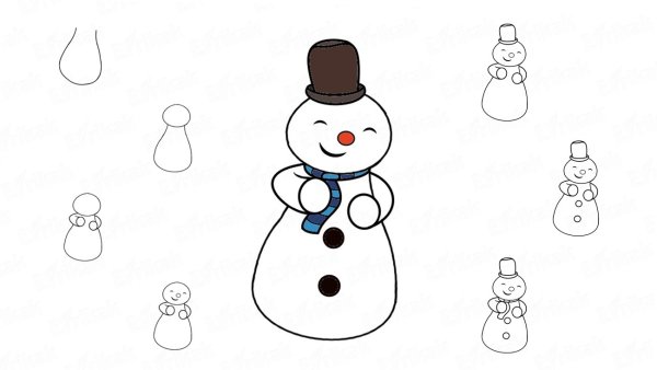 Нарисовать снеговика