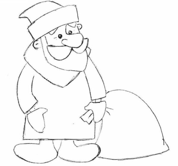 Дед Мороз рисунок легкий
