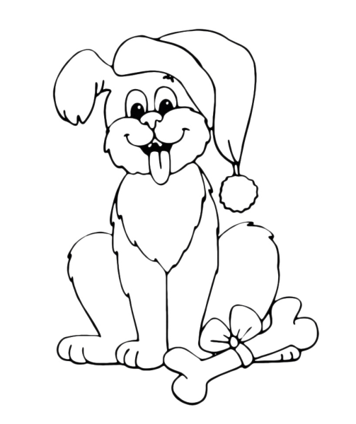 Раскраска Новогодняя собака