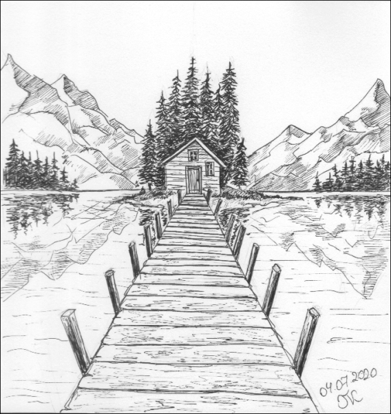 Графический пейзаж легкий