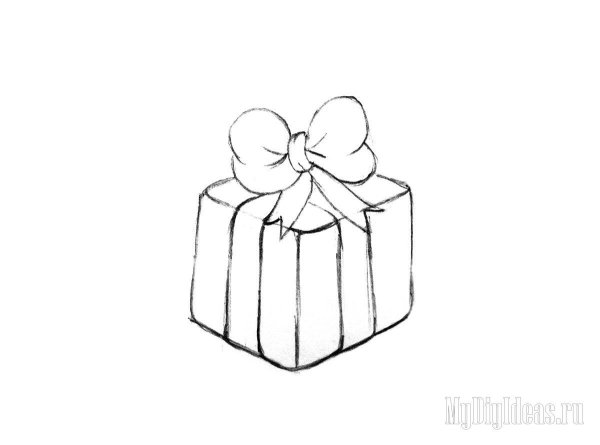 Рисунок подарка для срисовки