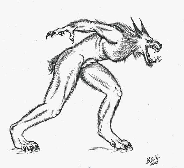 Оборотень рисунок карандашом
