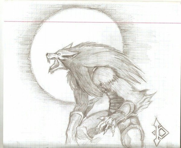 Оборотень рисунок карандашом