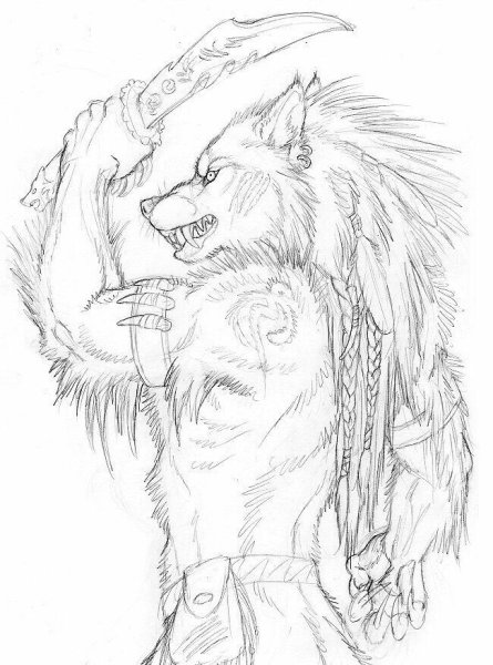 Оборотень рисунок карандашом