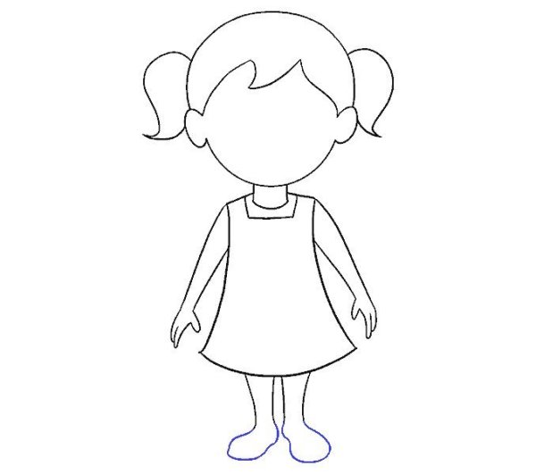 Схема рисования девочки для детей