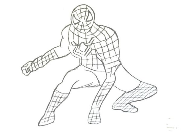 Человек-паук рисунок карандашом легкий