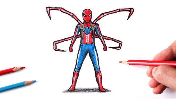 Человек паук рисунок пошагово