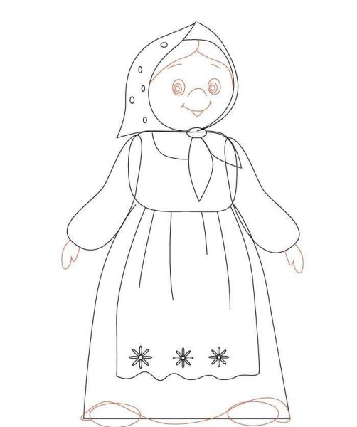 Рисунок бабушки для срисовки