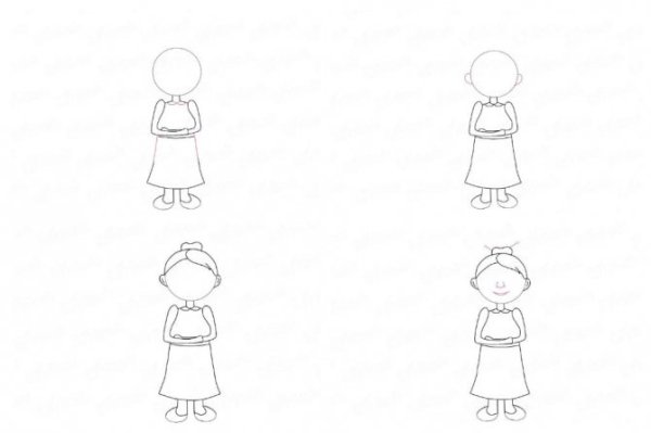 Рисунок бабушки поэтапно