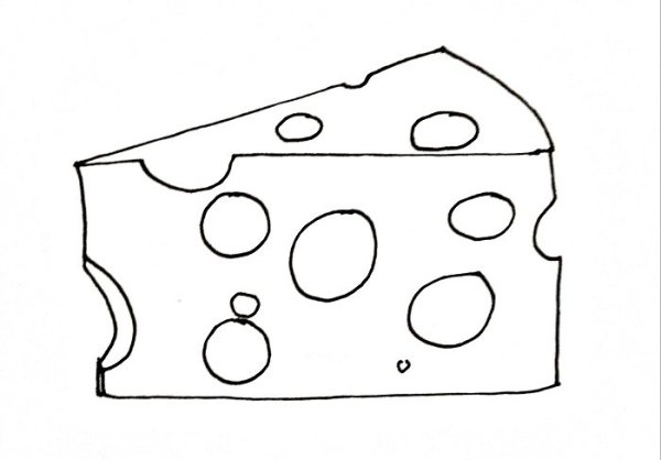 Кусочек сыра раскраска