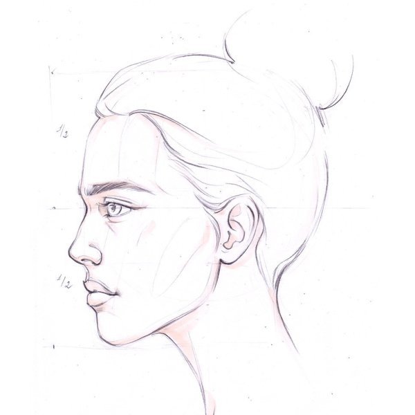 Лицо человека карандашом для срисовки
