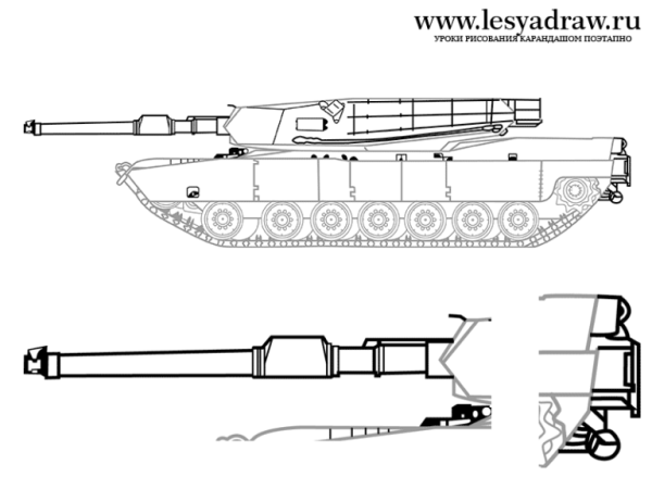 Рисунки танка легкие