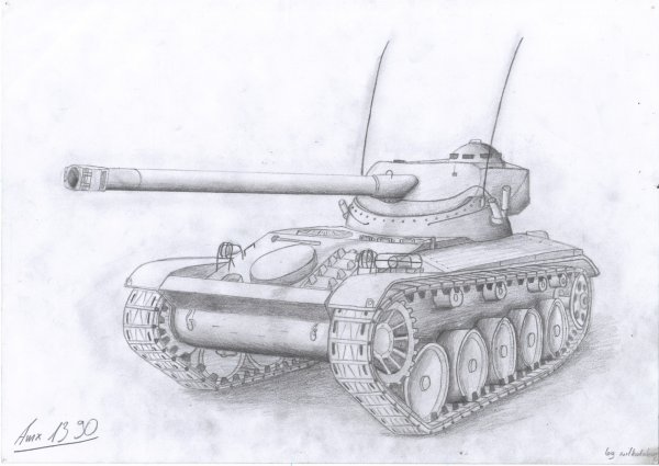 Танк АМХ 13 75 чертежи