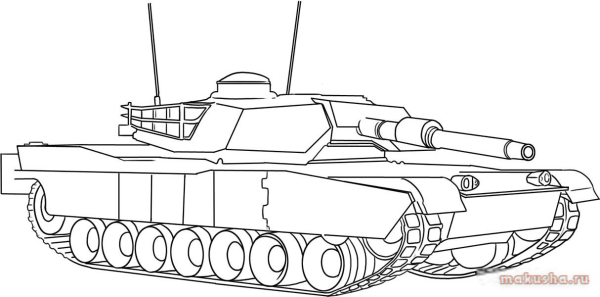 Танк спереди контур