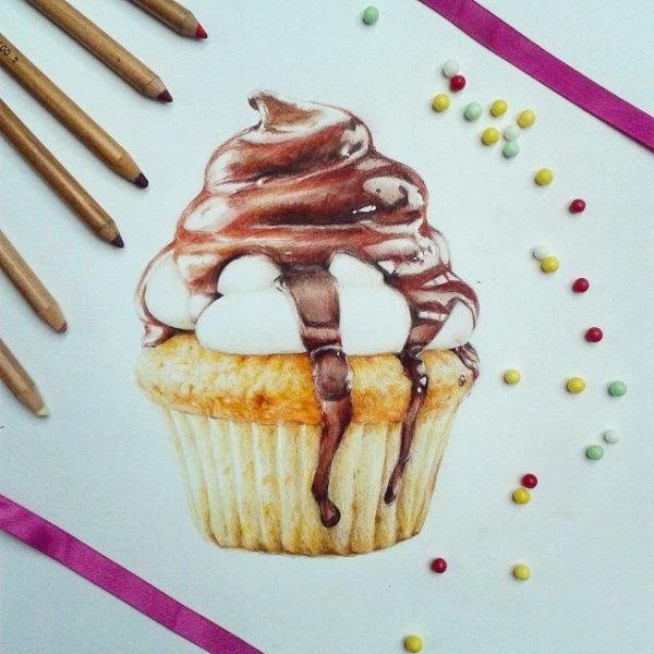 Маленькие рисунки цветными карандашами