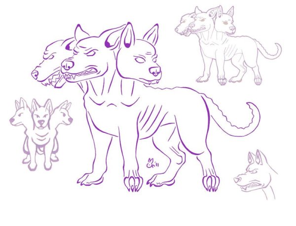 Цербер раскраска