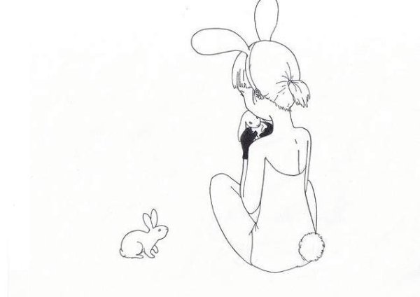 Зайчик рисунок карандашом