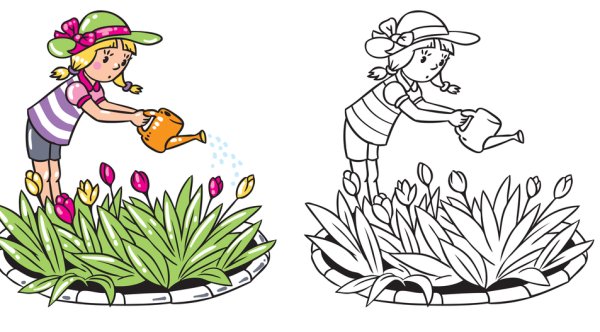 Клумба нарисовать карандашом