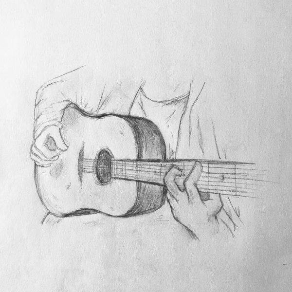 Гитара для срисовки карандашом