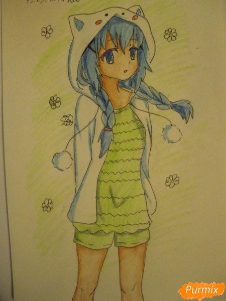 Рисунки аниме девушек карандашом