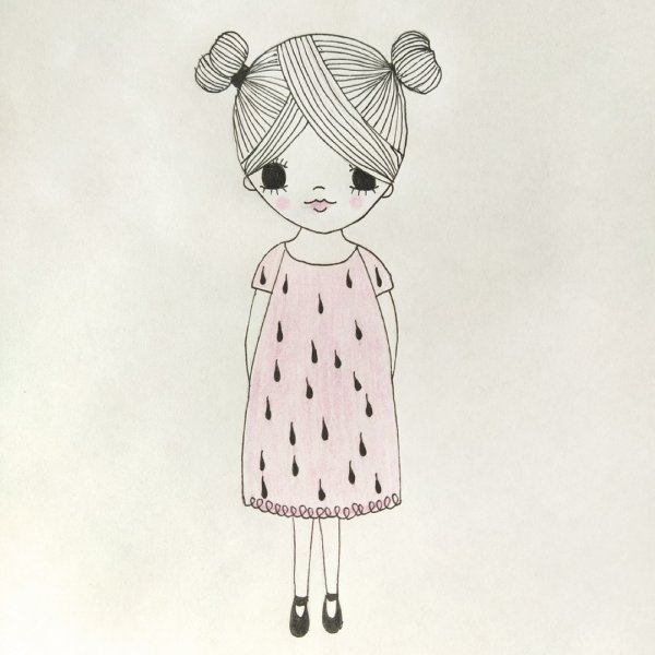 Нарисовать девочку в пижаме