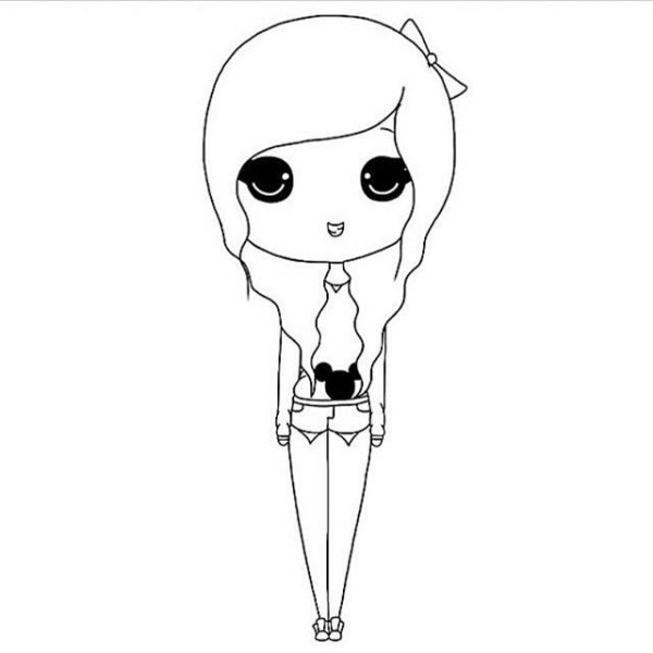 Раскраски кавайные девочки