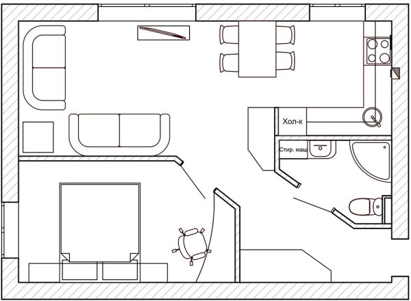 Чертёж квартиры вид сверху